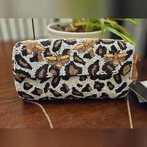 VIRAL MADE IN INDIA Leopard Bumblebee Beaded Clutch
